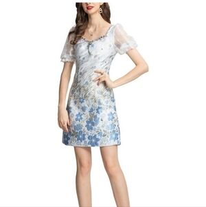 BURRYCO ALL SO FANCY MINIDRESS BLUE & GOLD LOOKALIKE LARGE